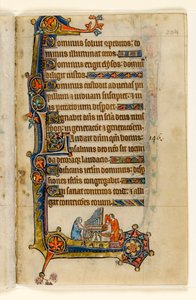 MS 1-2005, fol. 204r: Suonare un organo, decorazione marginale dal Salterio di Macclesfield, Uso di Sarum, East Anglia, c.1330 da English School