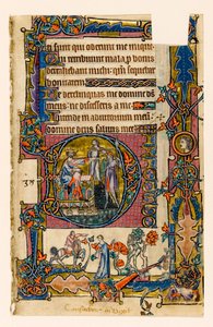 MS 1-2005, fol. 58r: Saul che manda Doeg a uccidere i sacerdoti di Nob, iniziale istoriata dal Salterio di Macclesfield, Uso di Sarum, East Anglia, c.1330 da English School