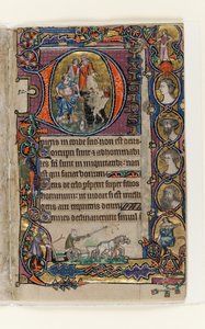 MS 1-2005, fol. 77r: Davide e il folle, iniziale istoriata dal Salterio di Macclesfield, Uso di Sarum, East Anglia, c.1330 da English School