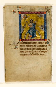 MS 1-2005, fol. 8v: Cristo in giudizio, miniatura dal Salterio di Macclesfield, Uso di Sarum, East Anglia, c.1330 da English School