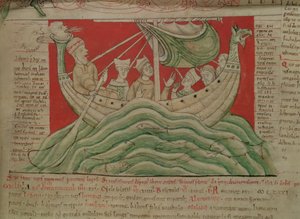Le visioni sognate dal re Enrico I in Normandia nel 1130, dal Worcester Chronicle (dettaglio)
