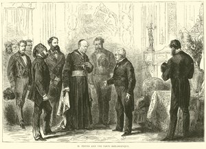 M Thiers e il Corpo Diplomatico, marzo 1871 da English School