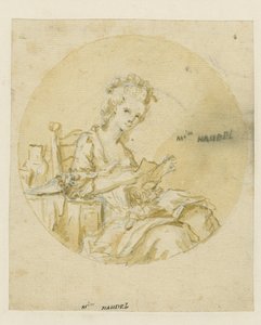 Madame Händel, metà del XIX secolo (penna e inchiostro e lavaggio su carta) da English School