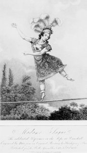 Madame Saqui, la celebre performer sulla corda ai Vauxhall Gardens, Londra da English School