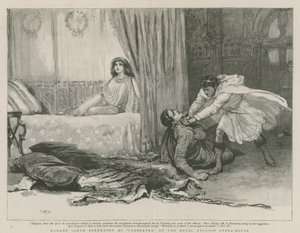 Madame Sarah Bernhardt come Cleopatra al Royal English Opera House da English School