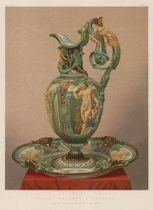 Brocca e plateau in maiolica da English School