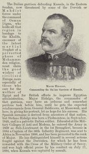 Maggiore Hidalgo, comandante della guarnigione italiana di Kassala (incisione) da English School