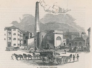 Distilleria di malto sulla riva del Tamigi da English School
