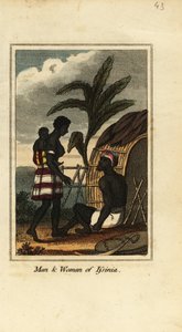 Uomo e donna di Issinia, Guinea, Africa Occidentale da English School