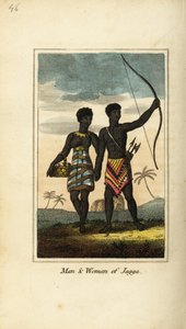 Uomo e donna di Jagga, dai regni di Monoemugi e Caffraria, Africa da English School