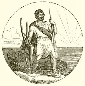 Uomo in coracle da English School