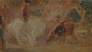 Uomo su un cavallo bianco precedentemente attribuito a J.M.W. Turner (1775-1851) e anche attribuito a Peter de Wint (1784-1849) da English School