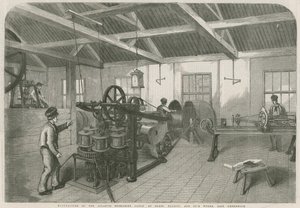 Fabbricazione del cavo sottomarino atlantico presso i lavori di Glass Elliott and Co., East Greenwich da English School