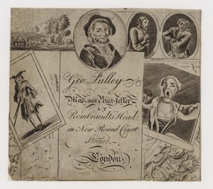 Venditore di mappe e stampe, George Pulley, biglietto da visita da English School