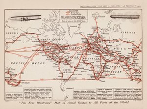 Mappa delle rotte aeree verso tutte le parti del mondo