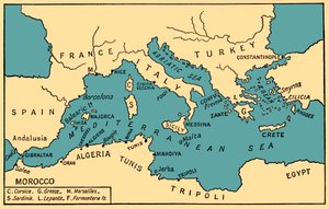 Mappa della pirateria antica e dei corsari barbareschi, da 