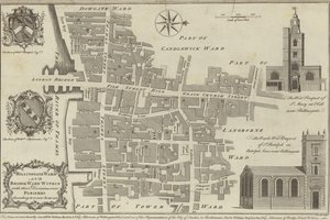 Mappa dei quartieri di Billingsgate e Bridge, Londra