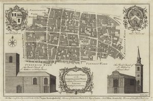 Mappa dei quartieri di Bread Street e Cordwainers, Londra da English School