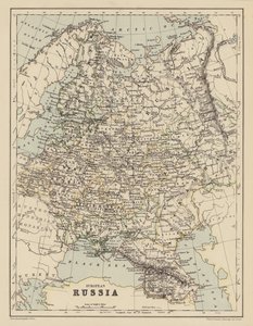 Mappa della Russia europea da English School