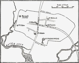Mappa di Oxford, Inghilterra, XII-XIII secolo, da 