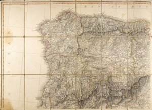 Mappa della Spagna usata dal Duca di Wellington