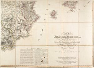 Mappa della Spagna usata dal Duca di Wellington da English School