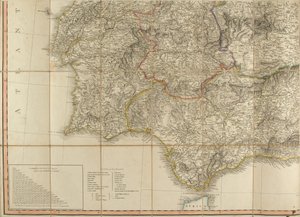 Mappa della Spagna usata dal Duca di Wellington da English School