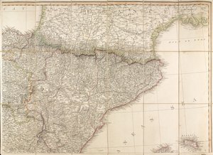 Mappa della Spagna che si dice sia stata usata dal Duca di Wellington da English School