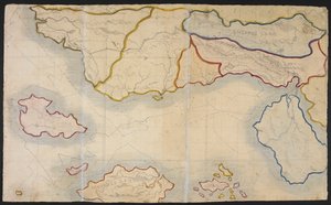 Mappa di Verdopolis, o Glass Town; una terra immaginaria, illustrazione da 