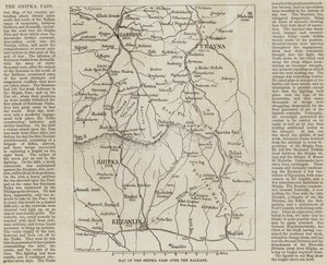 Mappa del Passo di Shipka sui Balcani da English School