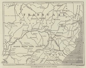Mappa del Transvaal e delle province adiacenti (incisione) da English School