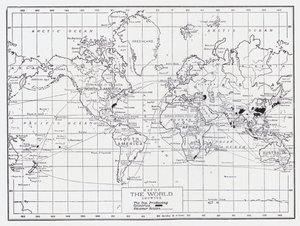 Mappa del mondo che mostra i paesi produttori di tè da English School