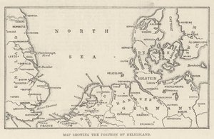 Mappa che mostra la Posizione di Heligoland (incisione)