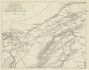 Mappa per illustrare le Battaglie di Pinkie 1547 e Prestonpans 1745 da English School