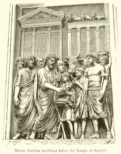 Marco Aurelio che sacrifica davanti al Tempio di Giove da English School