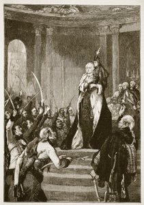 Maria Teresa e il Parlamento Ungherese, illustrazione da Cassells Illustrated History of England