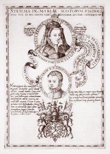 Maria, regina degli scozzesi e suo figlio, re Giacomo da English School
