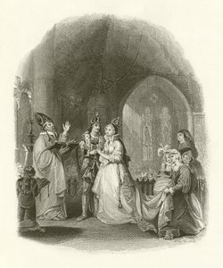 Matrimonio di Enrico VII con Elisabetta di York da English School