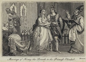 Matrimonio di Enrico VII con la Principessa Elisabetta (incisione)