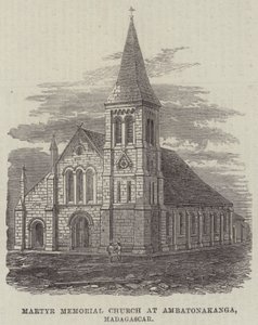 Chiesa del Memoriale dei Martiri ad Ambatonakanga, Madagascar (incisione) da English School