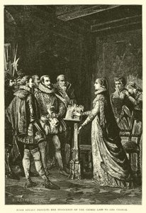Maria Stuart protesta la sua innocenza dei crimini imputati da English School