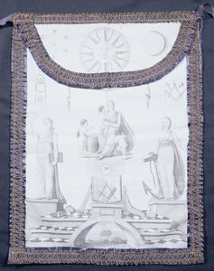 Grembiule massonico raffigurante fede, speranza e carità da English School