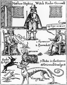 Matthew Hopkins, il Cacciatore di Streghe (m.1647) da English School