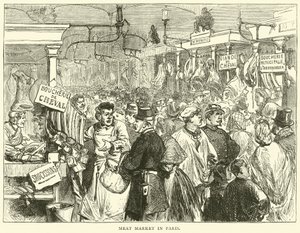 Mercato della carne a Parigi, ottobre 1870 da English School
