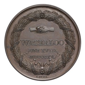 Medaglia commemorativa della Battaglia di Waterloo da English School