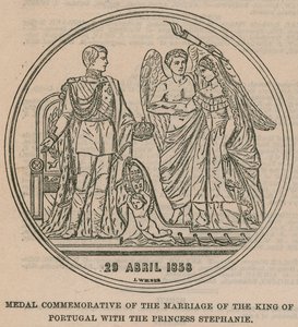 Medaglia commemorativa del matrimonio del Re del Portogallo con la Principessa Stephanie