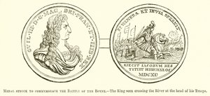 Medaglia coniata per commemorare la battaglia del Boyne da English School