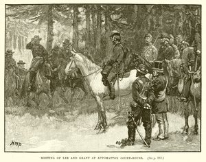 Incontro di Lee e Grant ad Appomattox Court-House da English School