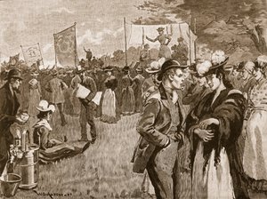 Riunione delle lavandaie a Hyde Park, 1891, illustrazione da Cassells Illustrated History of England da English School