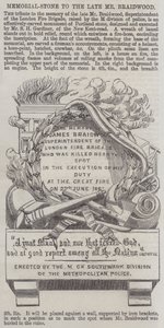 Pietra commemorativa per il defunto signor Braidwood (incisione)